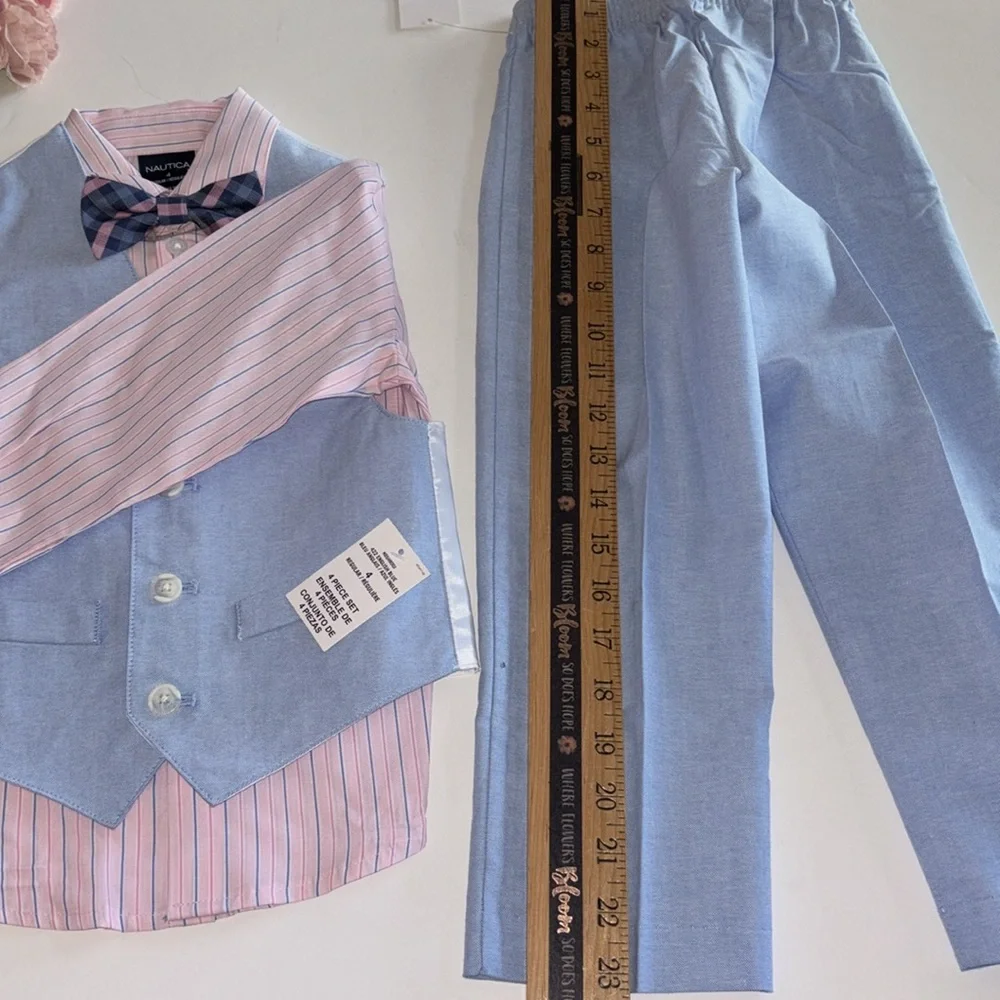 Boys Easter Suit Size 4 Matching Vest and pants Ring Bearer Suit Blue NWT